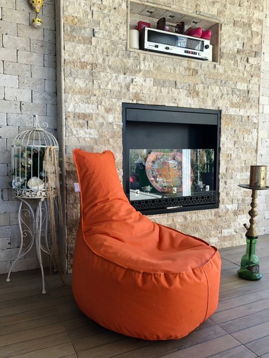 Atelier Del Sofa Puf Orange 60x70x30 cm Impertex Impermeable